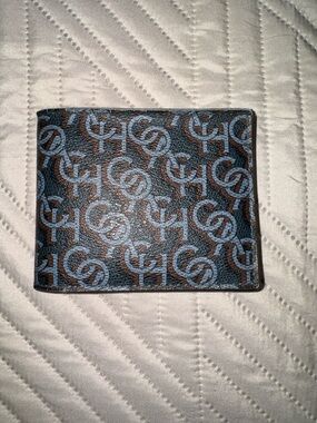 Coach Men's Monogram Card Holder in Blue and Brown